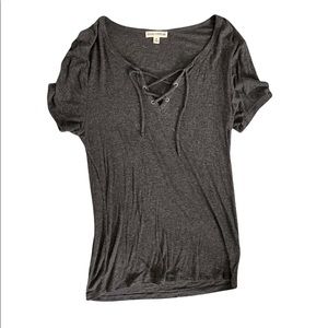 Grey v neck shirt